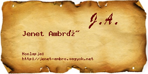 Jenet Ambró névjegykártya